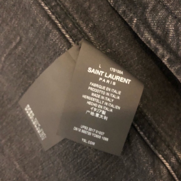 Saint Laurent Paris Distressed Denim Jacket Size L - Picture 8 of 8